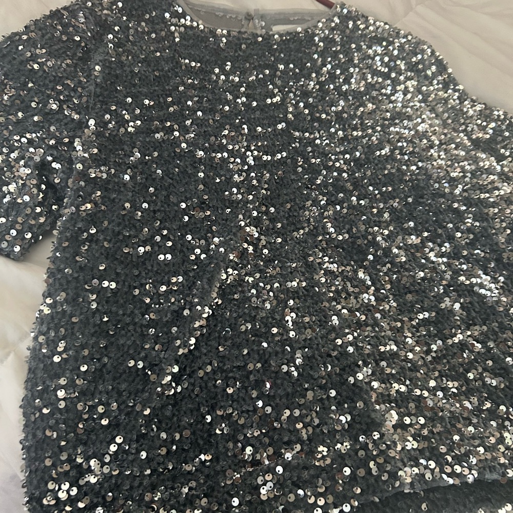 Silver Sequin Women's Top